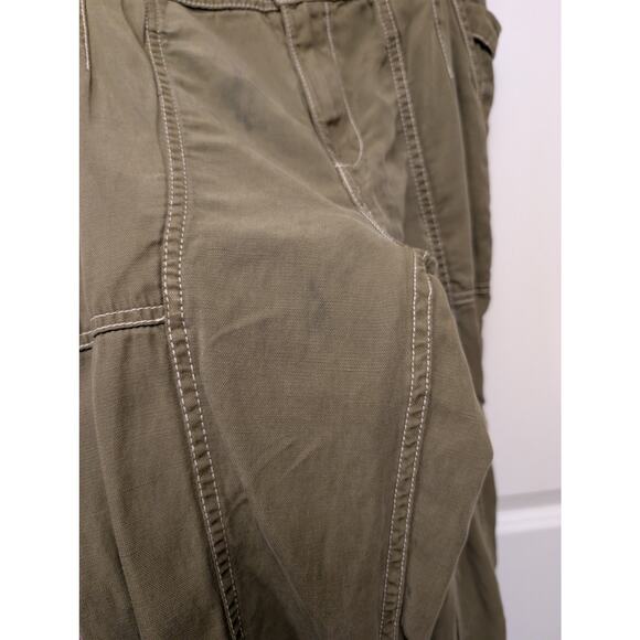 Anthropologie Jackson Utility Tapered Pant Olive Green Gorpcore Streetwear Linen - Picture 3 of 9